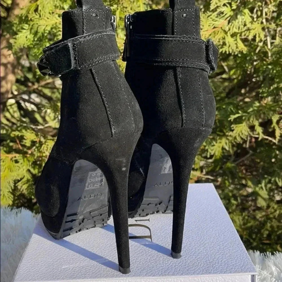 Aldo Panzano Platform Bootie - Black Suede - Picture 13 of 14
